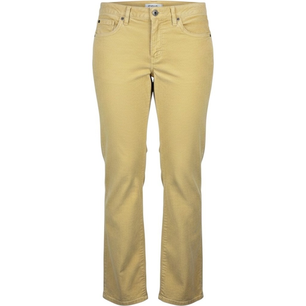 Talbots Corduroy Pants Women 2 Yellow Stretch Straight Leg Vintage Academia Boho